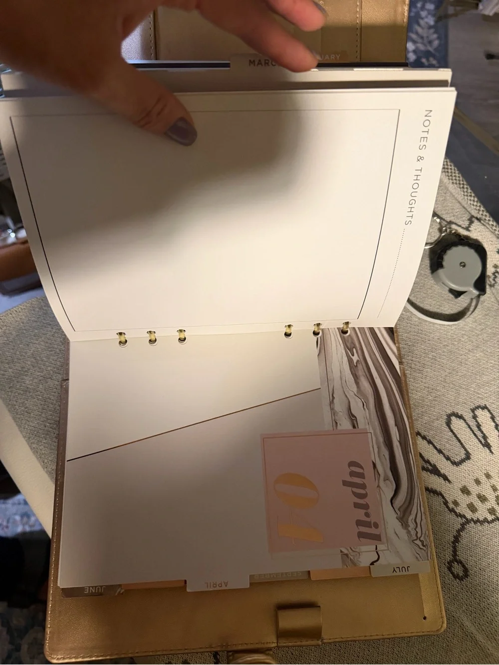 Rose Gold Home Office Planner